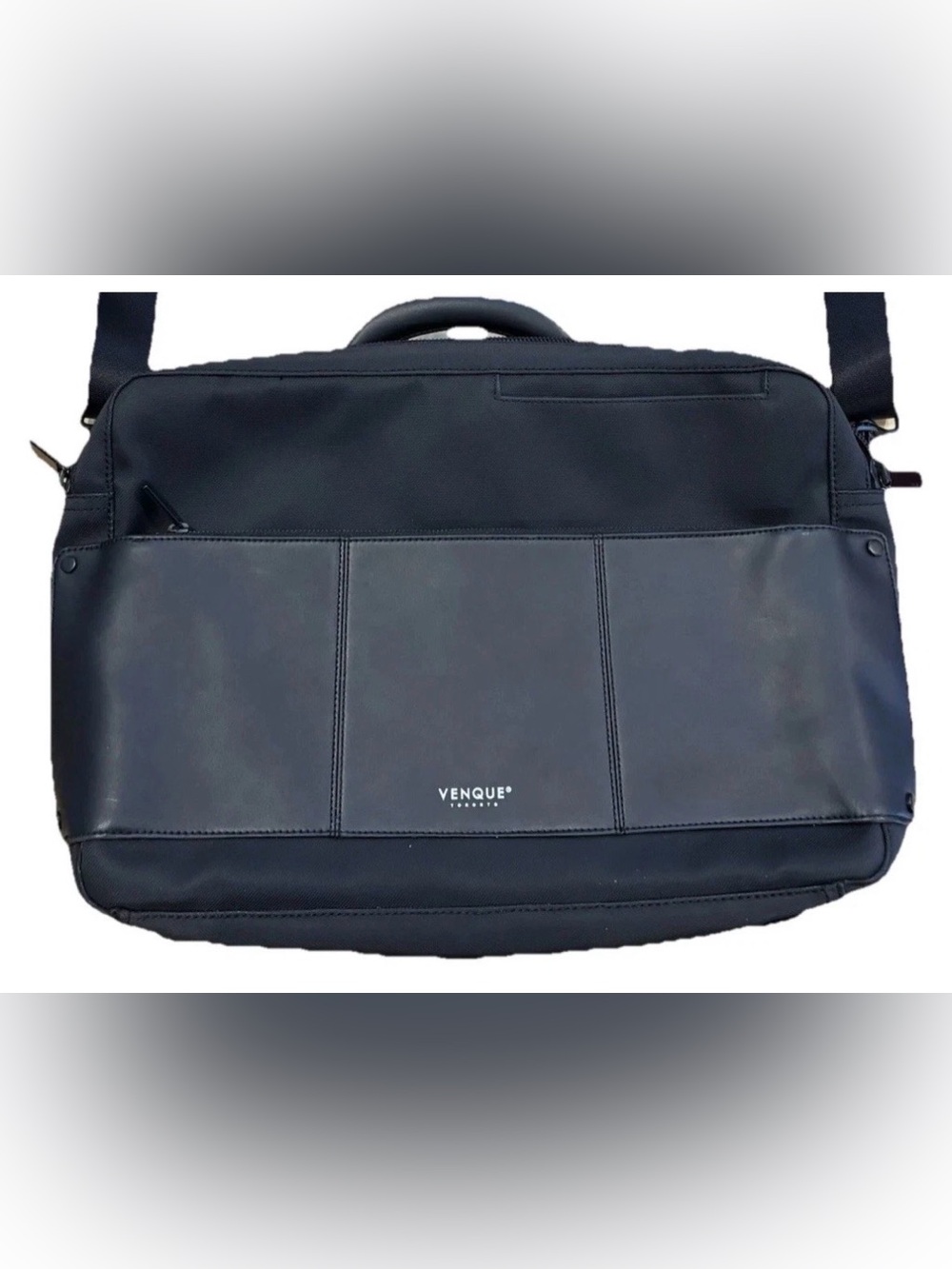 Venque Briefcase Luxury Travel Laptop Bag Leather Aero Grade Heavy Duty Black